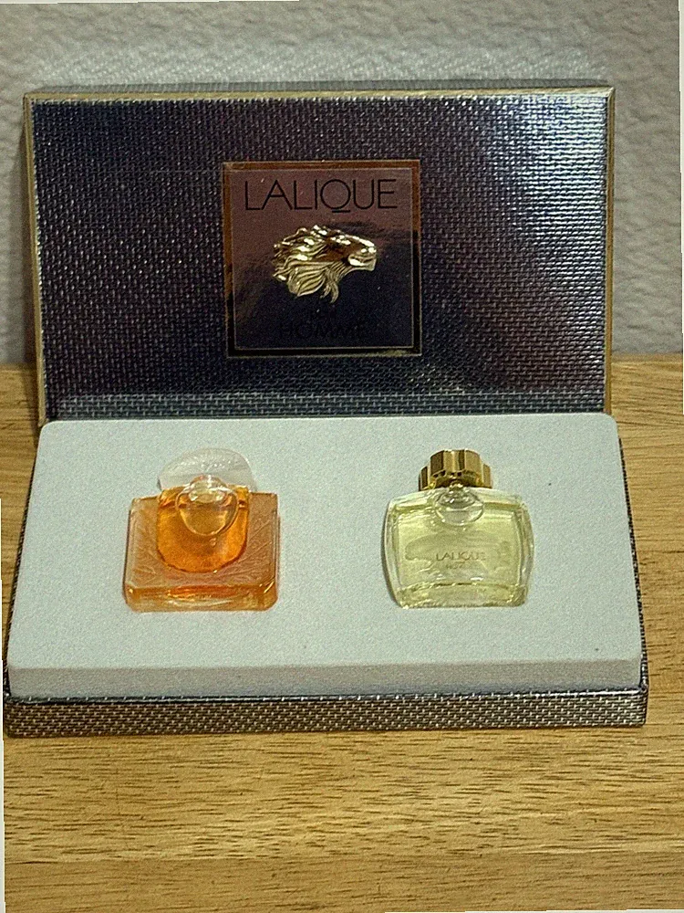 Lalique MINI Perfume Set .15 oz. Each Parfum and Pour Homme EDP Travel Size