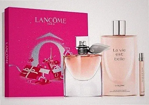 Lancôme La Vie Est Belle Gift Set 3 Pc Perfume 3.4oz + Lotion + Travel Spray NIB