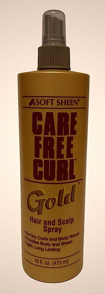 LARGE SoftSheen Carson Care Free Curl Gold Hair and Scalp Spray 16 oz