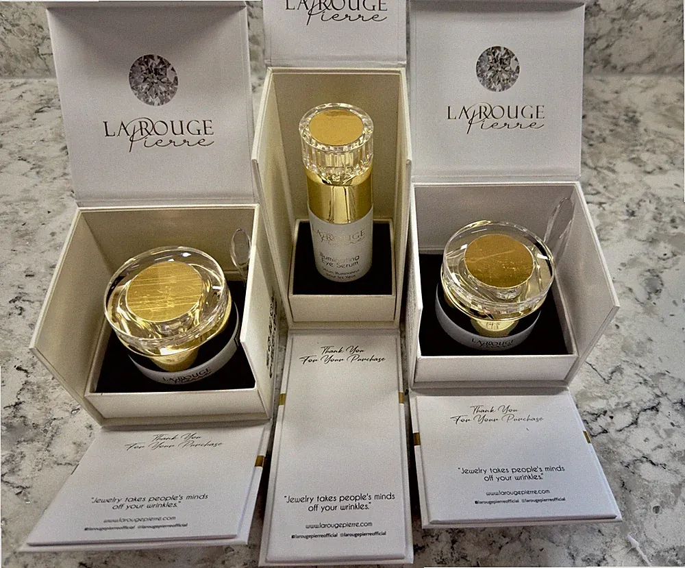 LaRouge Pierre Crystal Collection Day Cream, Eye Serum & Peel Gel