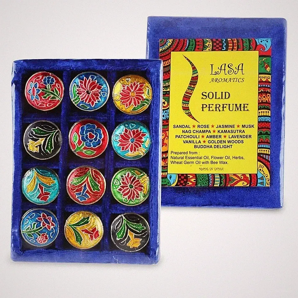 Lasa Aromatic Natural Solid Perfume Oil 12 Bottle Long Lasting Fragrance 4g Each