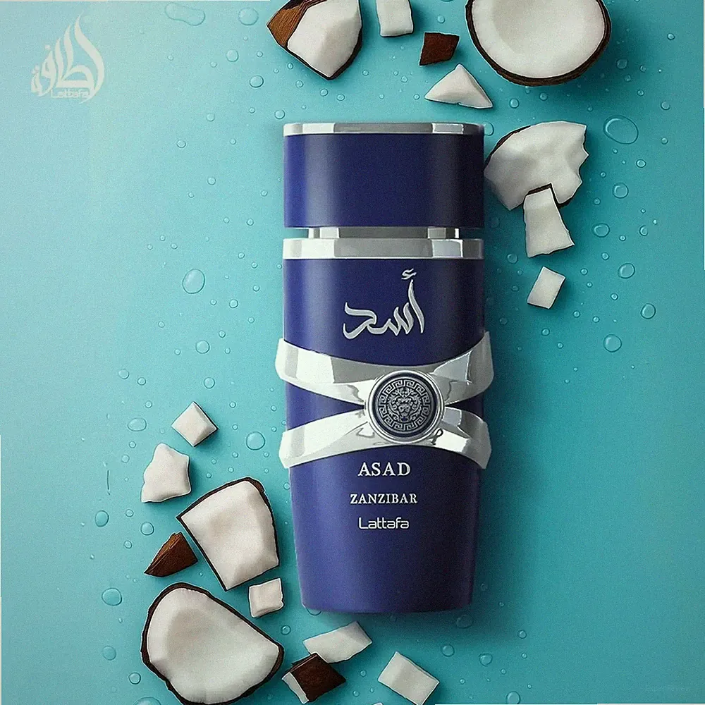 Lattafa Asad Zanzibar – Fresh, Spicy, Vanilla, Coconut eau de toilette 3.4 oz