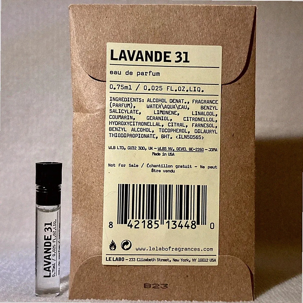 Le Labo Lavande 31 Eau de Parfum EDP Sample Vial .025oz, .75mL New in Pouch
