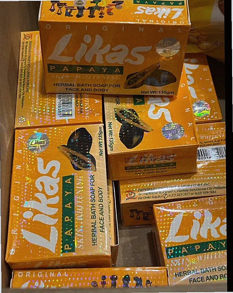 Likas Papaya Herbal Bath Soap Skin Whitening Papaya Scent Face & Body 7 bars