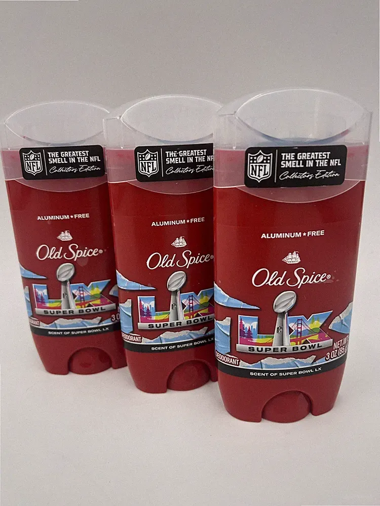 ✅ LOT (3) OLD SPICE SCENT OF SUPER BOWL LX DEODORANT ALUMINUM FREE 3 OZ LTD ED