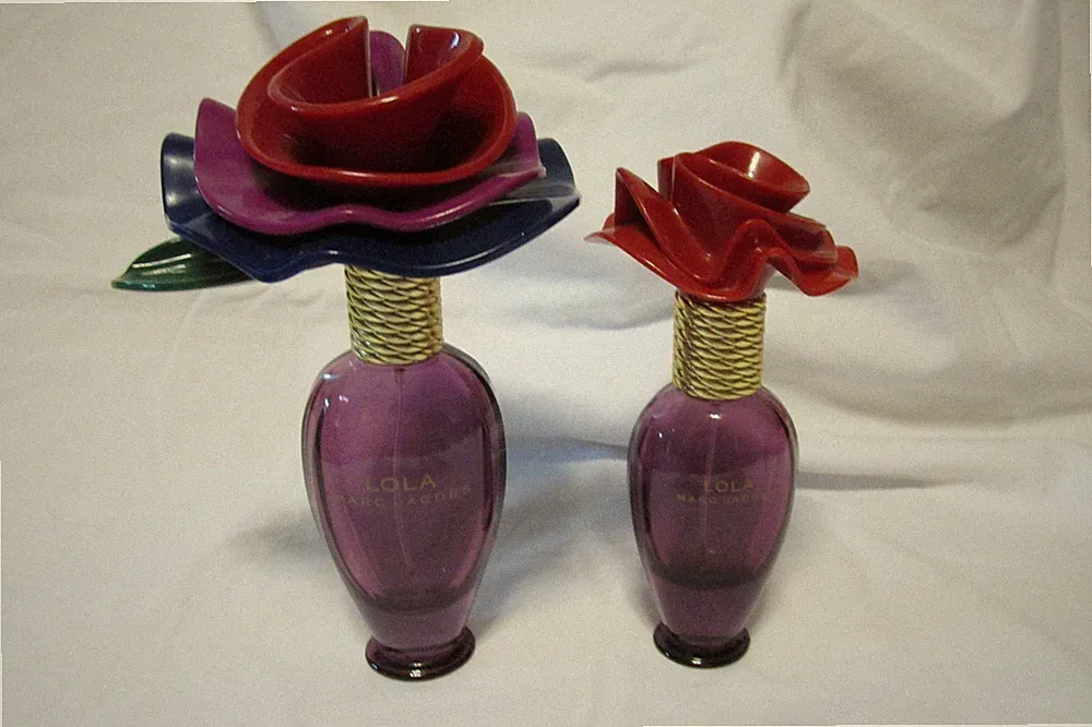 Lot of 2 Empty Designer Perfume/Cologne Bottles, Marc Jacobs LOLA