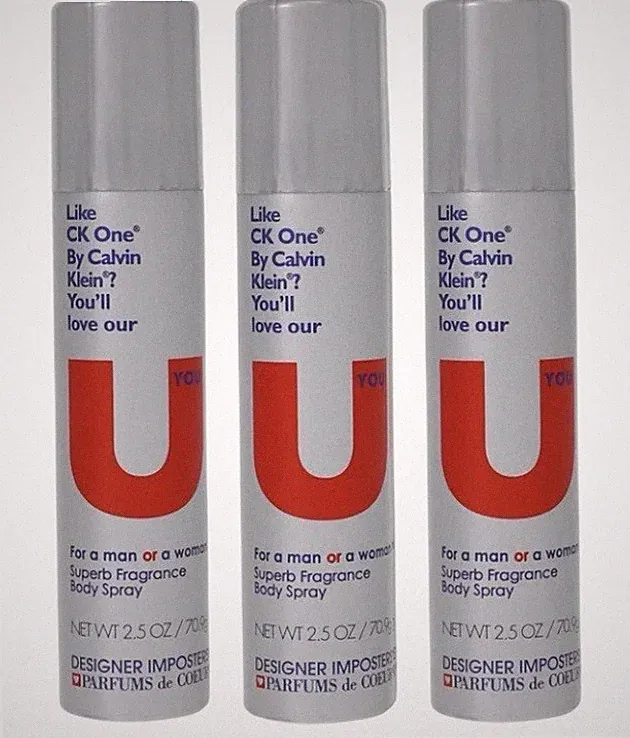 Lot of 3 Designer Imposters U You Fragrance 2.5 oz Body Spray Unisex