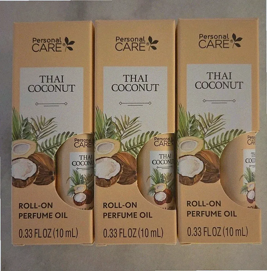 Lot Of 3 Thai Coconut Roll-On Perfume Oil 0.33 oz Each BRAND NEW STOCK Essential