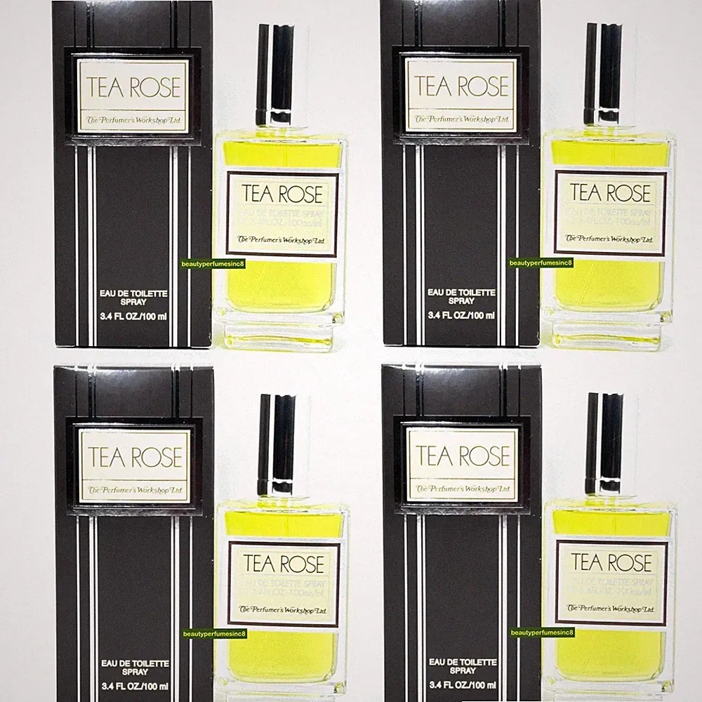 Lot of 4 Pc - Tea Rose Perfume by Perfume's Workshop 3.4 oz Eau de Toilette Sp