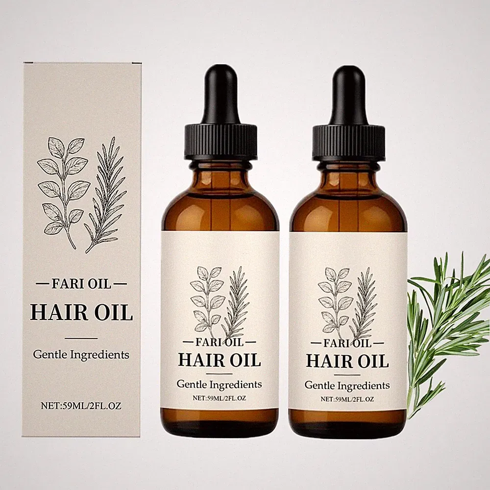 LOYOTICE 2Pcs Fari Oil Hair Growth Oil,Fari 0.5 Fl Oz (Pack of 2), Beige