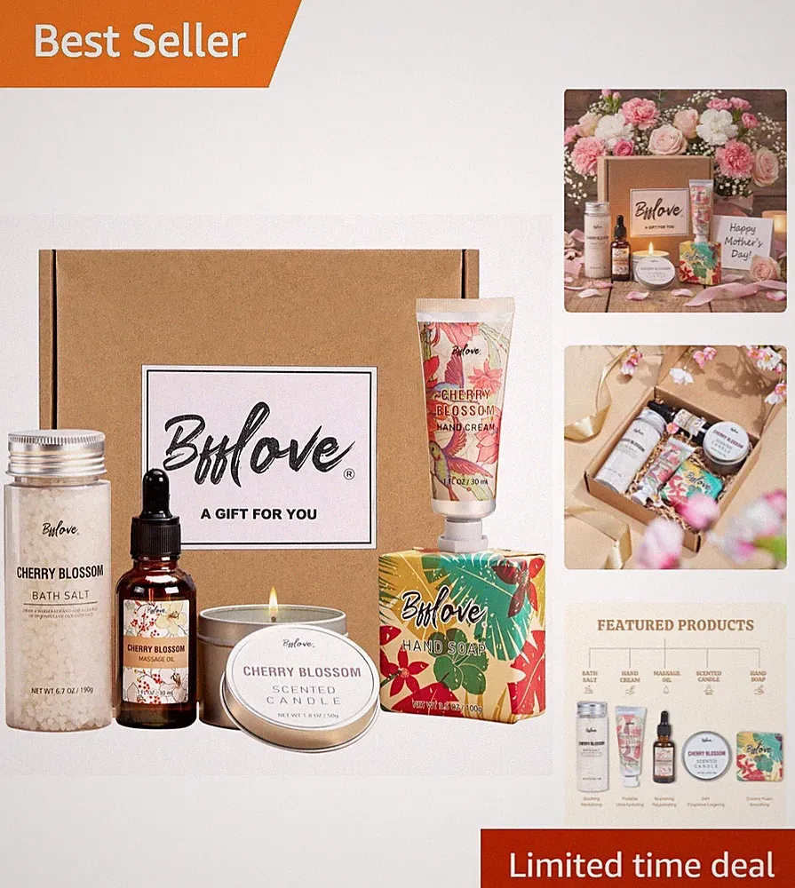 Luxurious 5-Piece Cherry Scent Spa Gift Set for Women – Perfect for Any Occasion