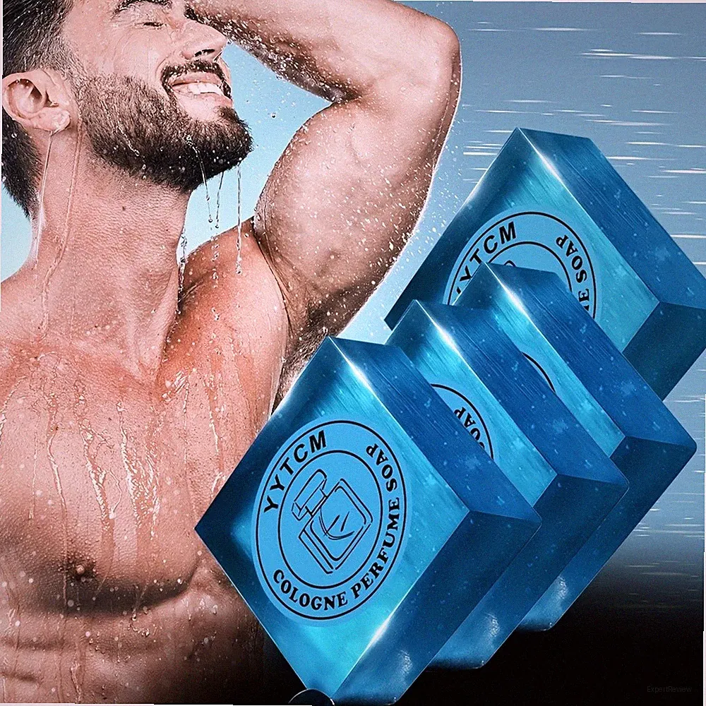 Men's Cologne Soap 4 Bars Shea Butter & Olive Oil, Long-Lasting Fresh Scent NEW