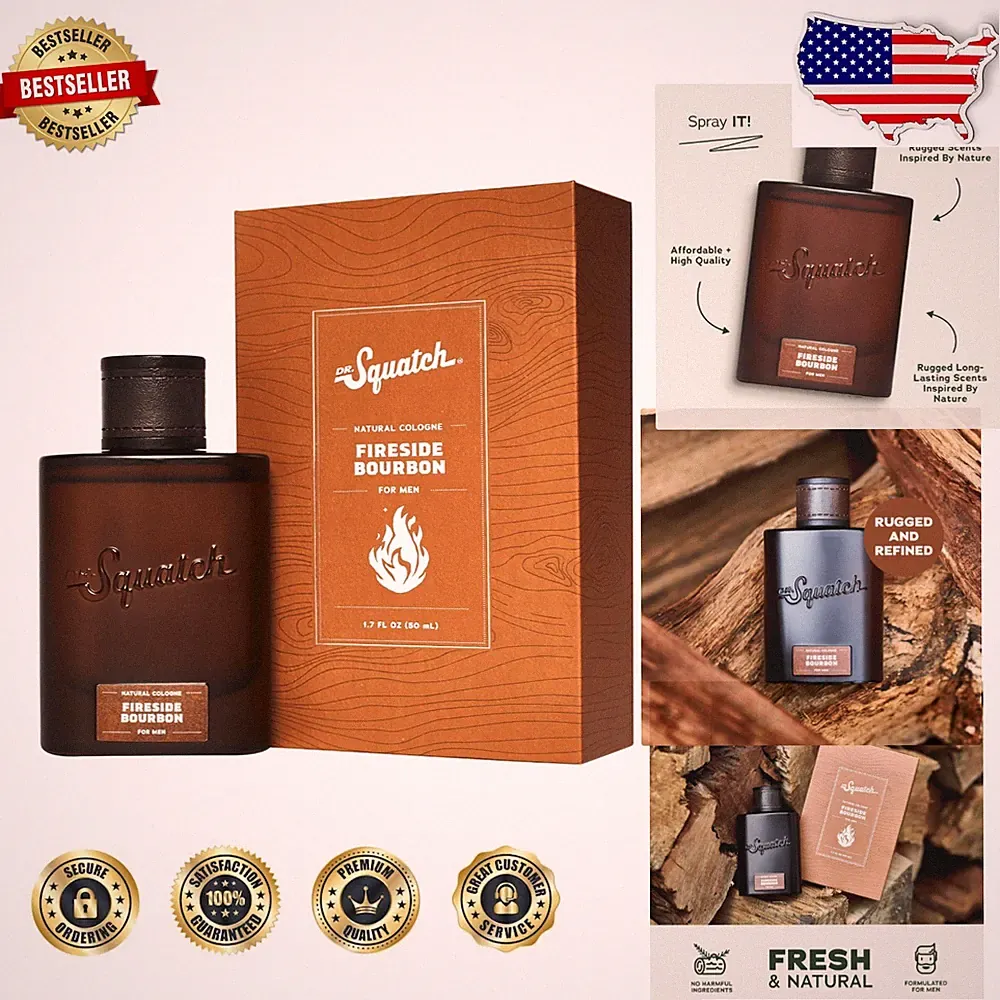 Men's Fireside Bourbon Cologne 1.7oz - 24hr Scent Lock, Natural, Phthalate-Free