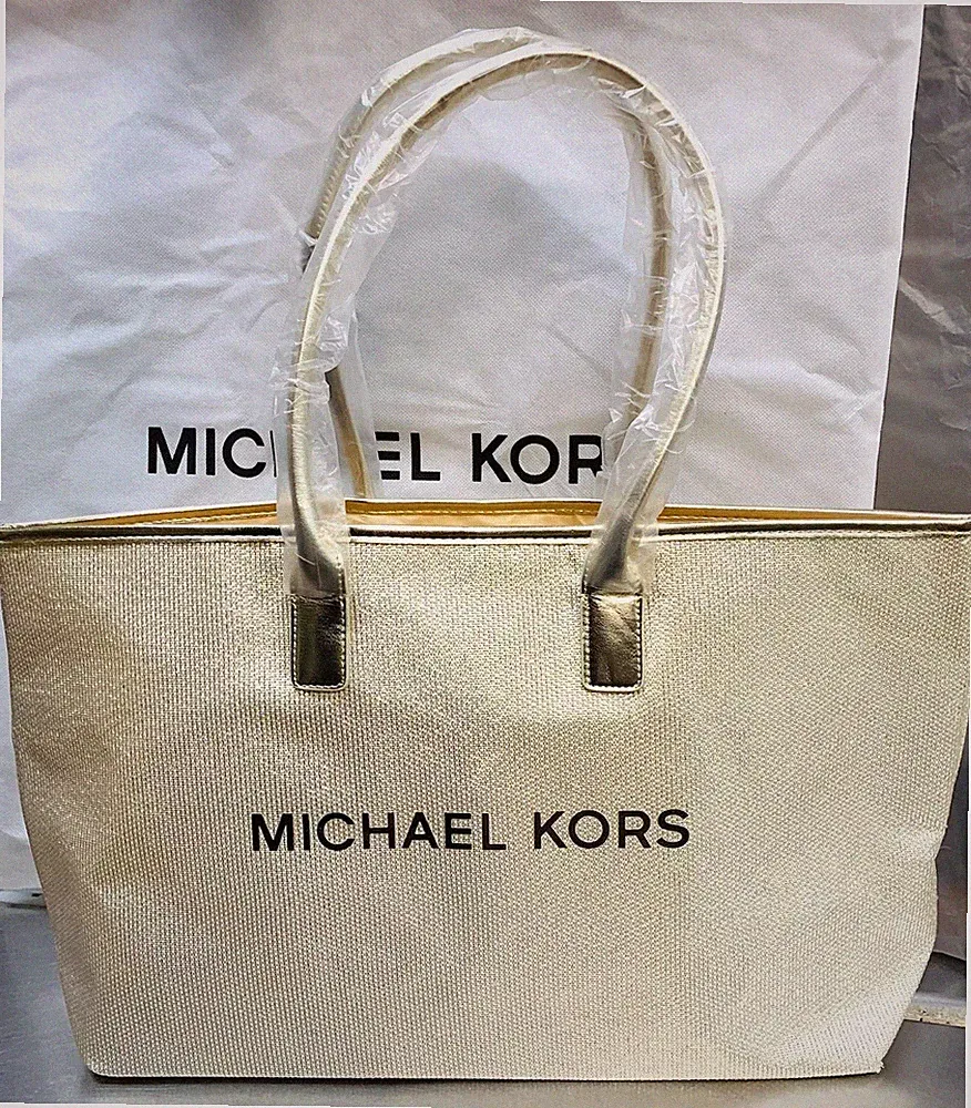 Michael Kors Gold Tote Bag Purse Perfume Fragrance Promo Institutional New