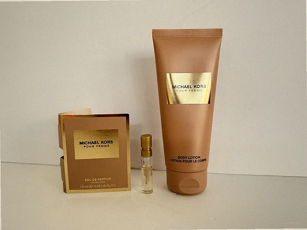 MICHAEL KORS Pour Femme Body Lotion 3.4 oz & Spray Sample Fragrance Perfume New