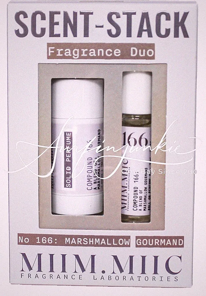 Miim.Miic 166 Marshmallow Gourmand Roll On Perfume Mini .33 oz Solid Stick 2 pc