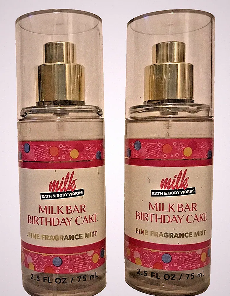 MILK BAR BIRTHDAY CAKE FRAGRANCE MIST BODY & HAIR TRAVEL SZ X2 BATH BODY WORKS