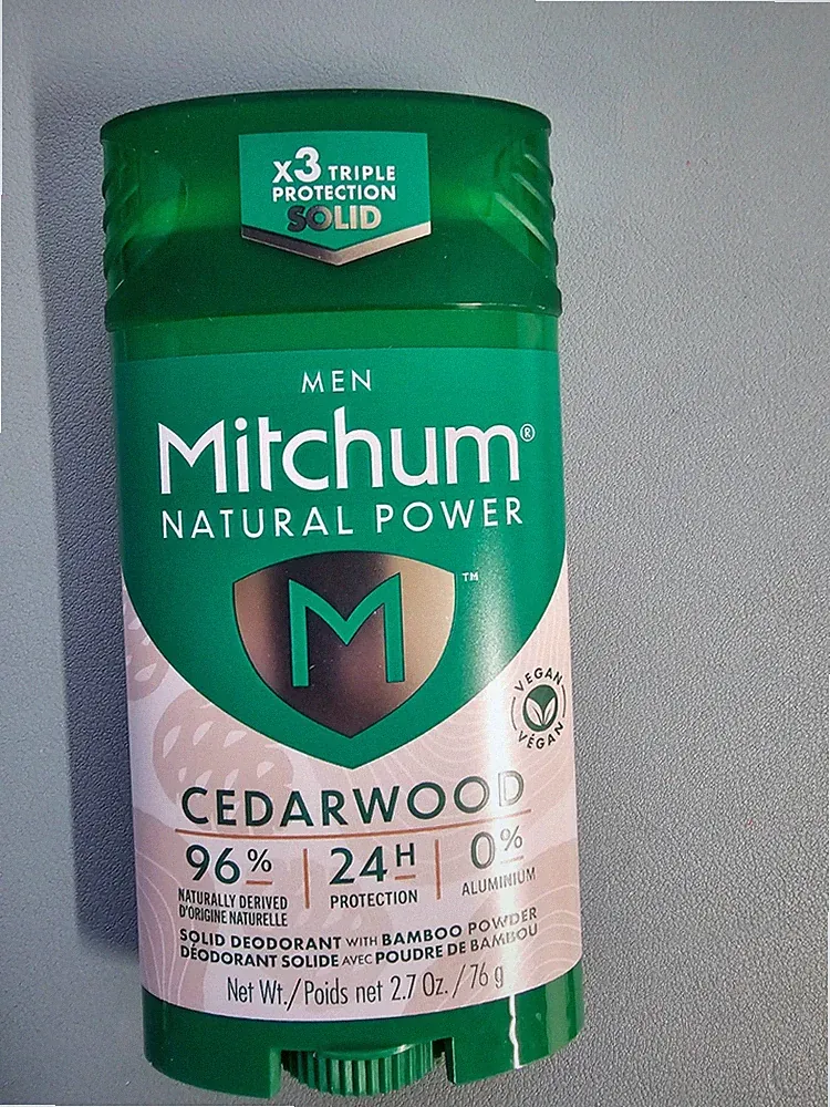 6 PACK Mitchum Natural Power Bamboo Powder Deodorant Solid Cedarwood Scent 2.7oz