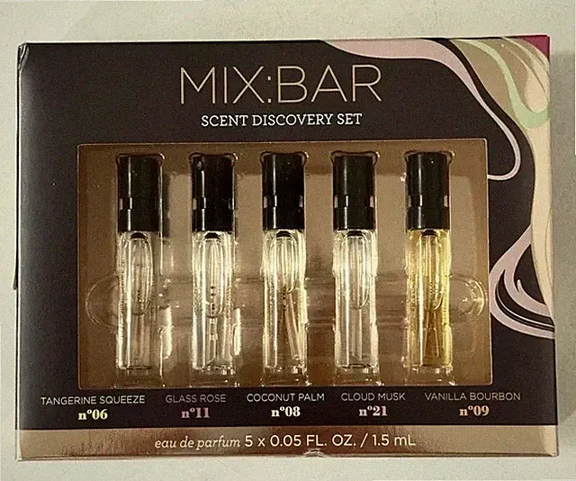 MIX:BAR: SCENT DISCOVERY SET. 5 TRAVEL VIALS. SALE $20