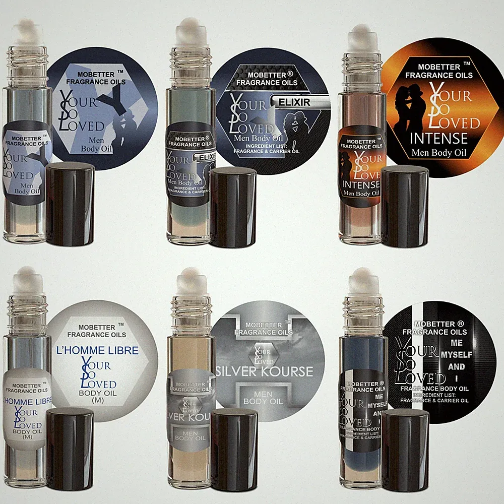 MOBETTER FRAGRANCE OILS Men's Perfume Body Oil Bundle - Set of 6 Roll-On