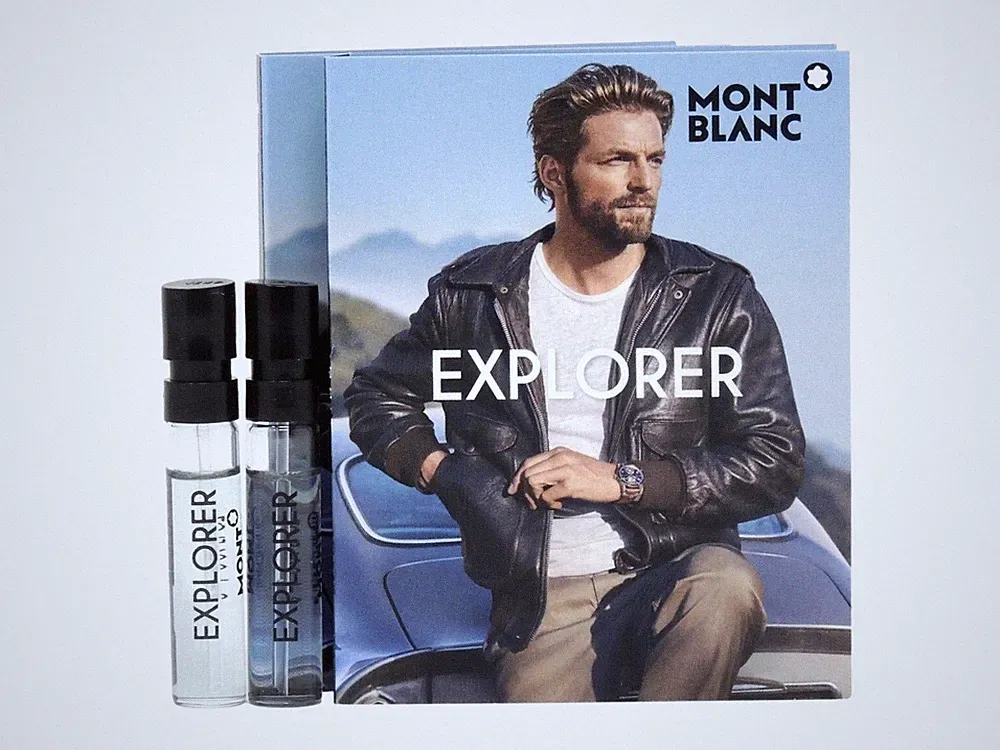 MONT BLANC EXPLORER EDP 2.0ml .06fl oz x 2 COLOGNE SPRAY SAMPLE VIALS