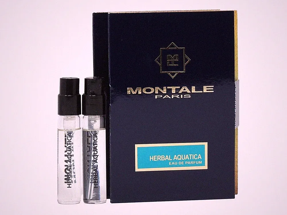 MONTALE PARIS HERBAL AQUATICA EDP 2.0ml .06oz x 2 COLOGNE PERFUME SPRAY SAMPLES