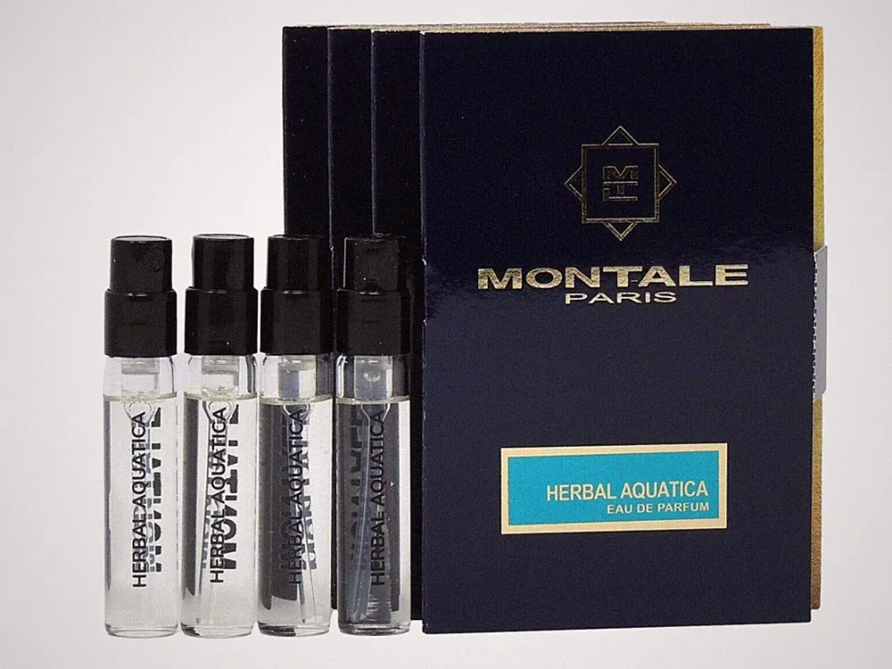 MONTALE PARIS HERBAL AQUATICA EDP 2.0ml .06oz x 4 COLOGNE PERFUME SPRAY SAMPLES