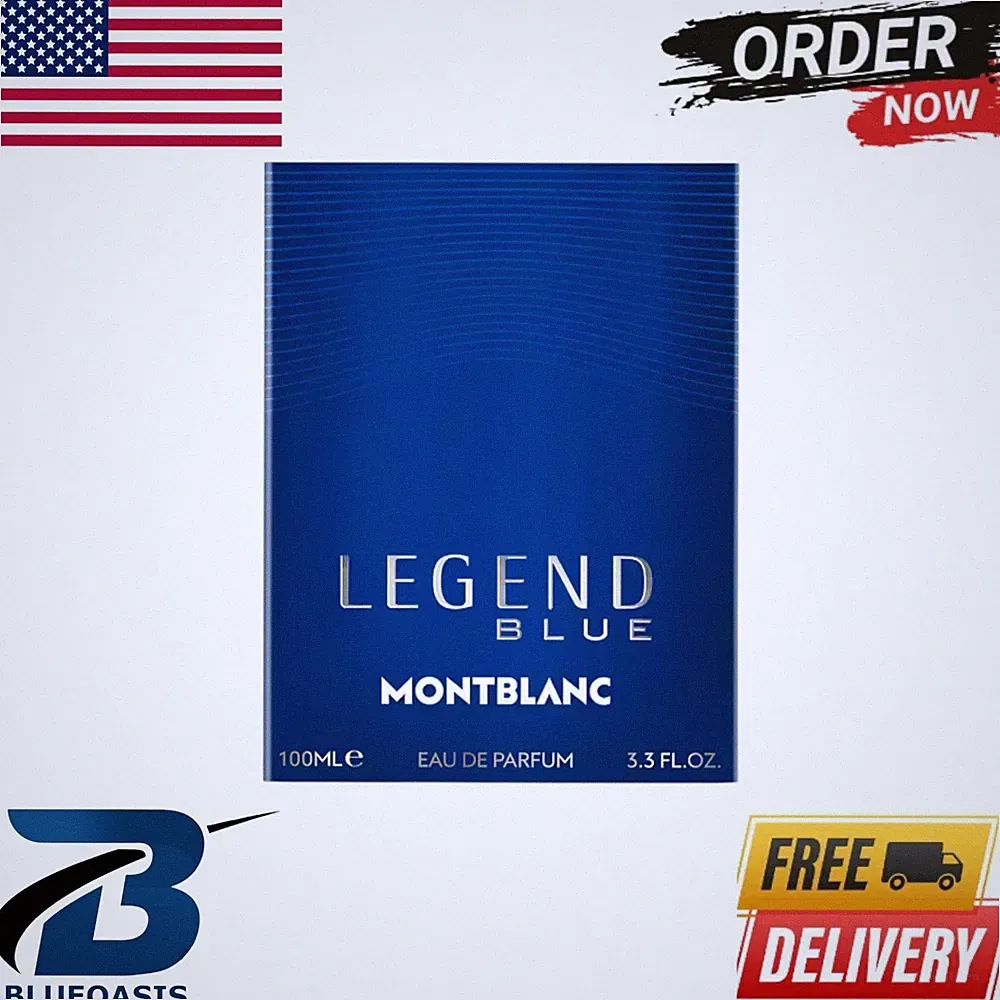 Montblanc Legend Blue Eau De Parfum Woody Aromatic Spray For Men 3.3 Oz / 100ml