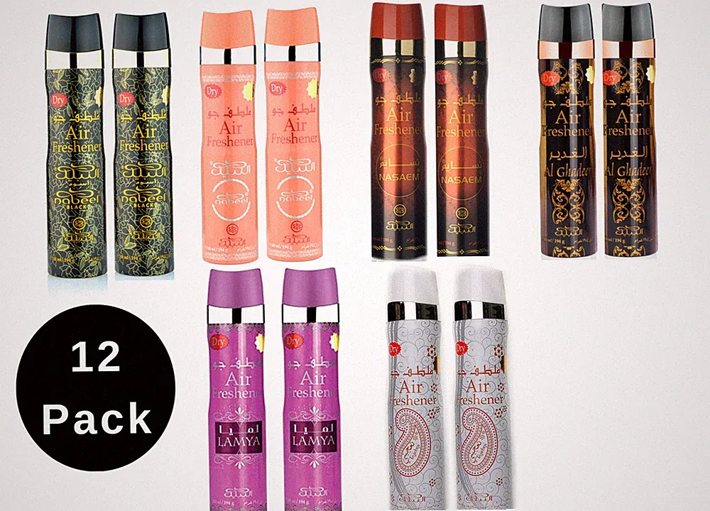 Nabeel Air Freshener Home Fragrance 300ml Aerosol 12 Pack Collection