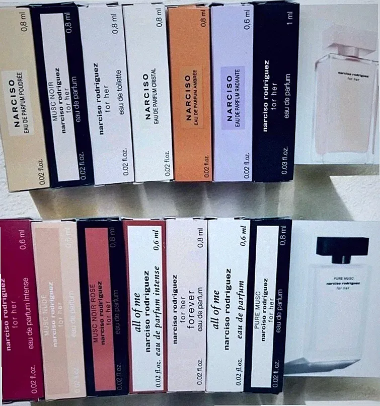 Narciso Rodriguez Perfume Collection 14pc Sample Vial Spray Set