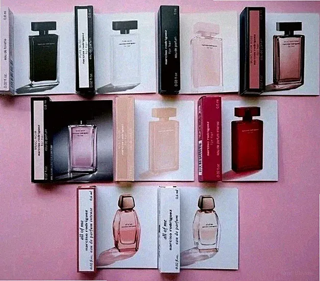 Narciso Rodriguez Perfume Collection 9pc Sample Vial Spray Set
