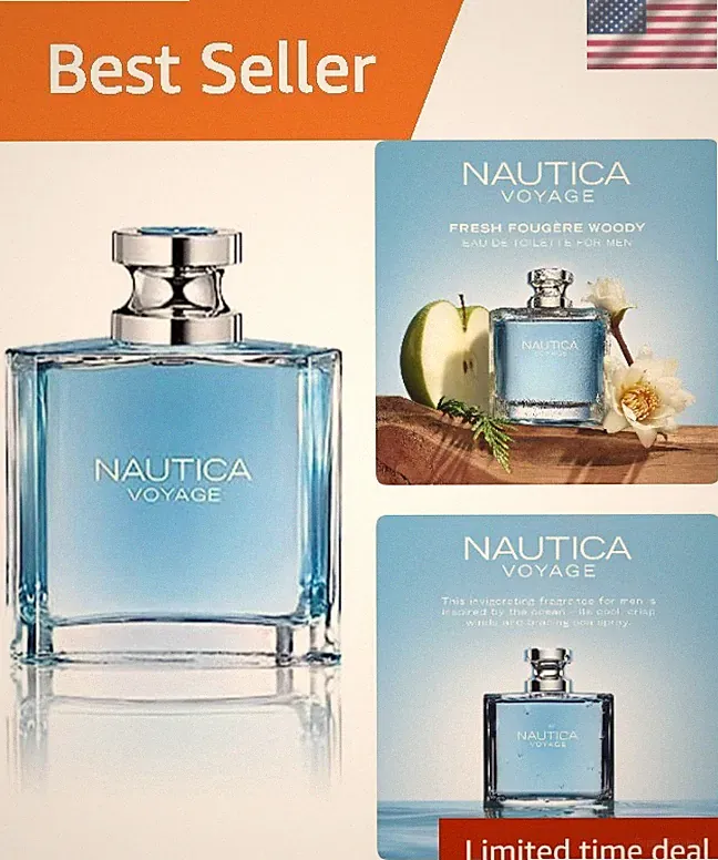Nautica Voyage Eau De Toilette for Men, 3.4 Fl Oz - Fresh & Long Lasting