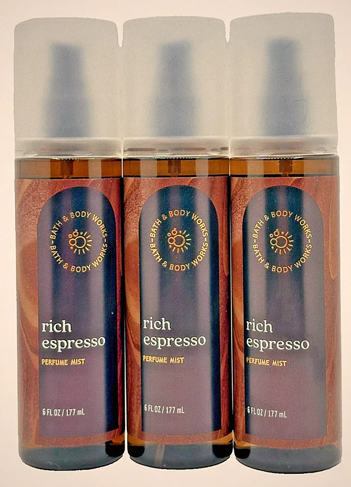 NEW Bath & Body Works Lot of 3 Bottles Rich Espresso Perfume Mist Spray 6 oz