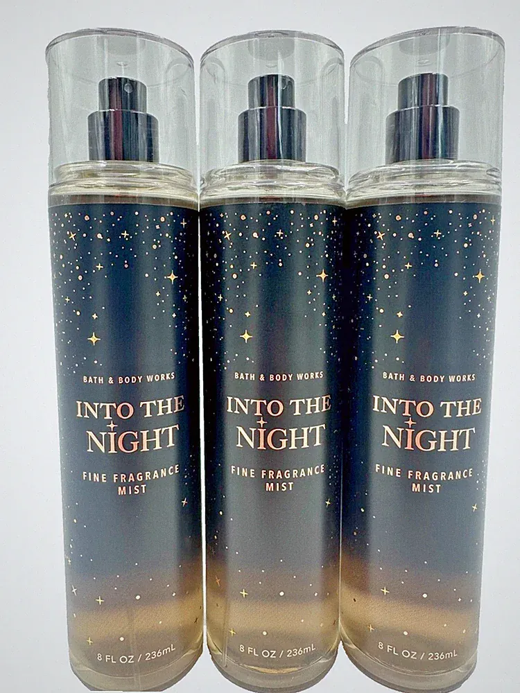 NEW Bath & Body Works LOT of 3 Into The Night Fine Fragrance Spray Mist 8 oz
