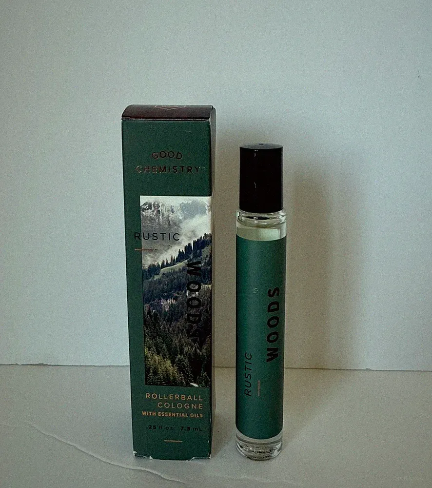 NIB Good Chemistry Rustic Woods Rollerball Cologne Perfume (.25 fl. oz)
