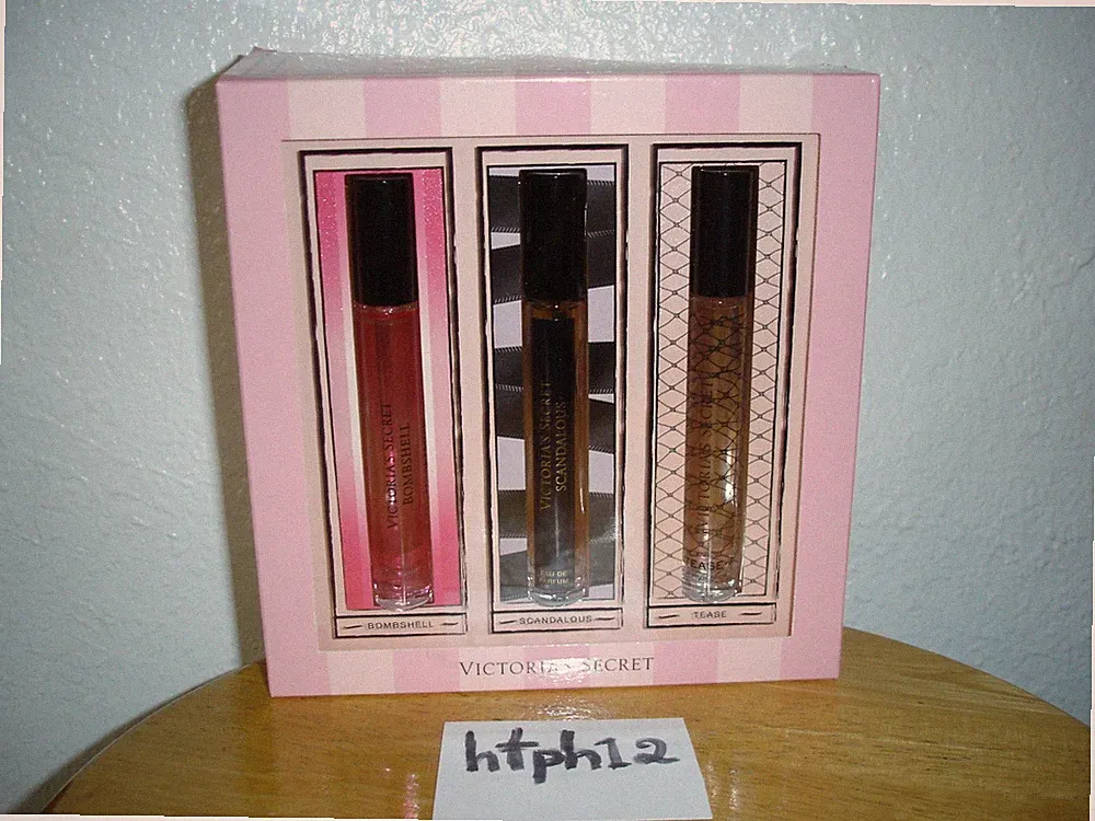 NIB new Victoria's Secret Trio Rollerball Perfume Bombshell Scandalous Tease Set