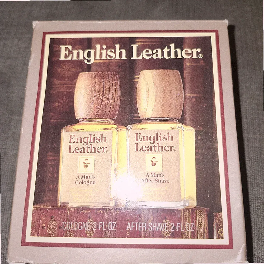 NIB VINTAGE ENGLISH LEATHER GIFT SET 2 BOTTLES 2 oz EACH COLOGNE & AFTER SHAVE