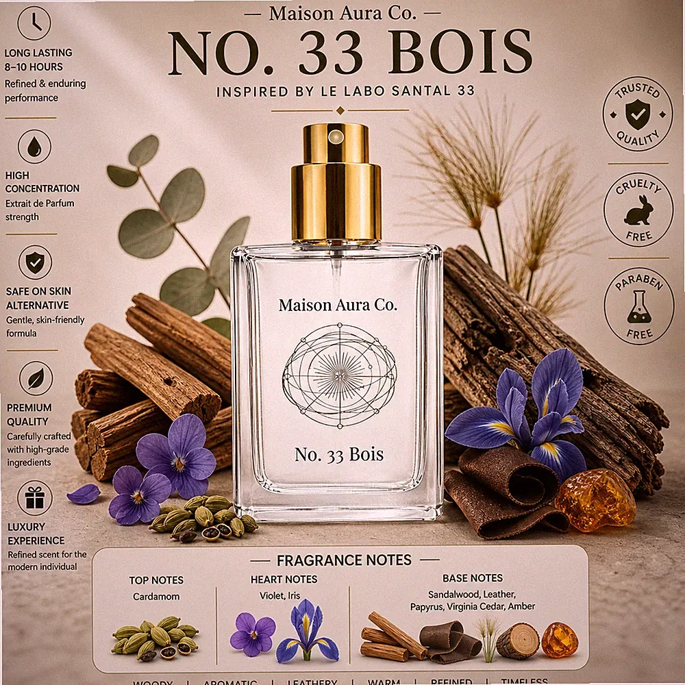 No 33 Bois Extrait de Parfum Inspired by Le Labo Santal 33 Men's Spray