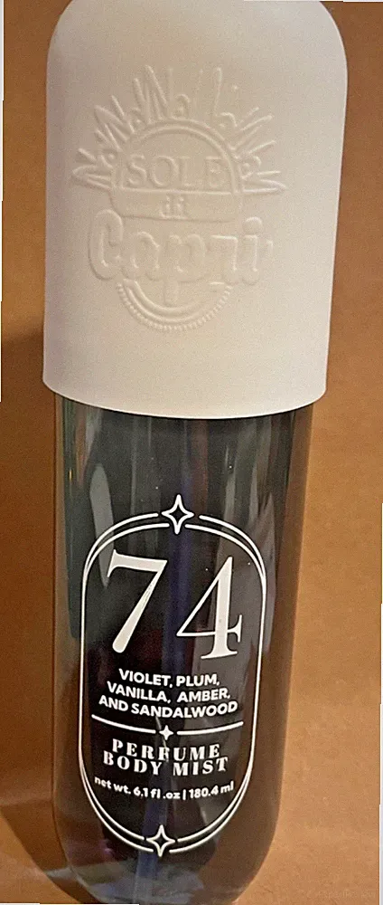 No 74 Perfume Violet, Plum, Vanilla, Amber, Sandalwood Body Mist 6.1 oz New