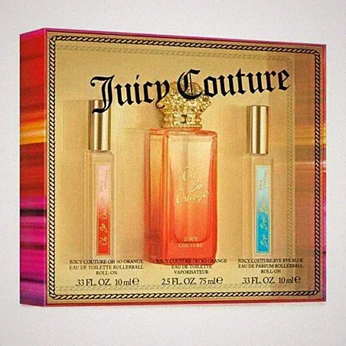 Oh So Orange Juicy Couture 2.5 oz Eau De Toilette EDT Spray 3-Pc Set Perfume NIB