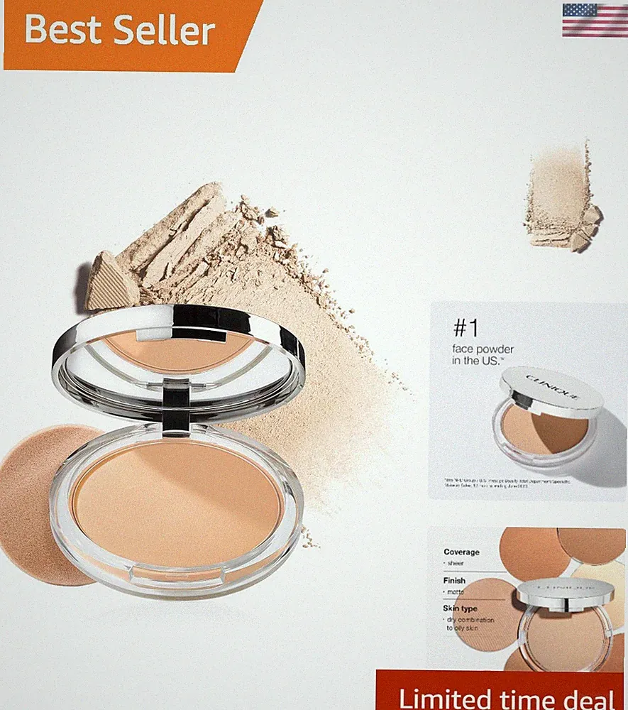 Oil Control Sheer Pressed Powder Compact - All-Day Matte Finish for Oily Skin