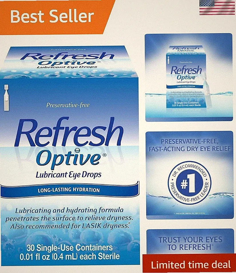 Optive Hydrating Eye Drops - Preservative-Free Solution for Long-Lasting Comfort