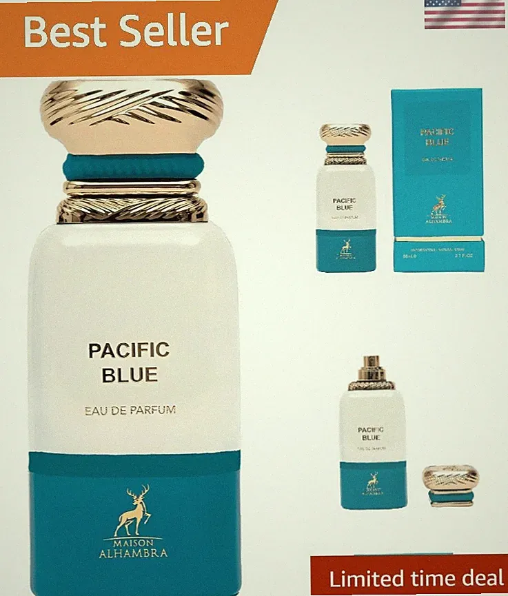 Pacific Blue Eau De Parfum 2.7 Fl Oz - Unisex Fragrance for All Occasions