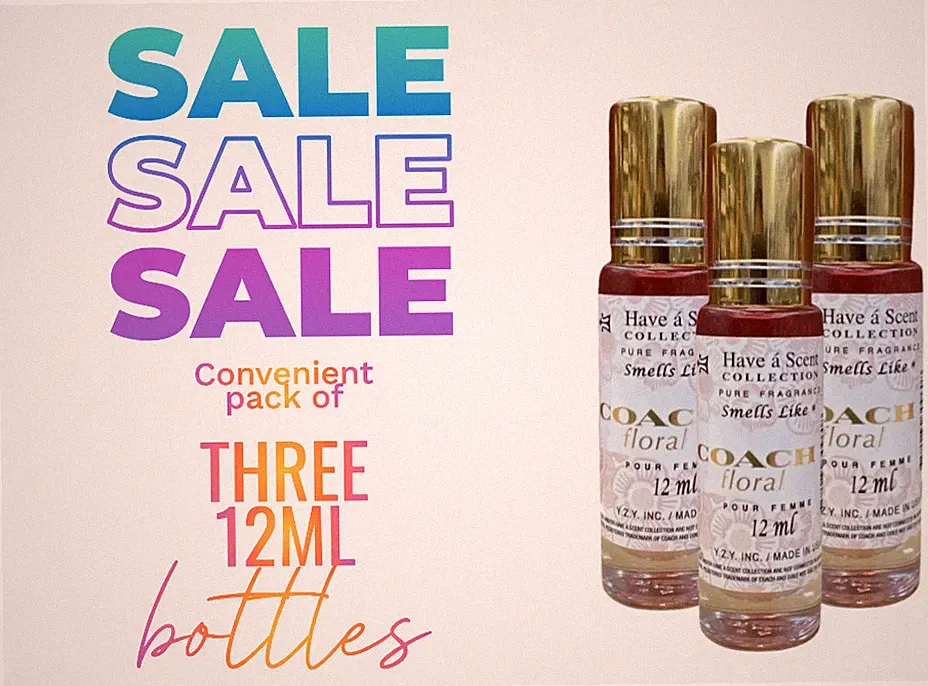 Pack Of 3 Coach Floral For Women Scent Roll On Body Oil 12ML