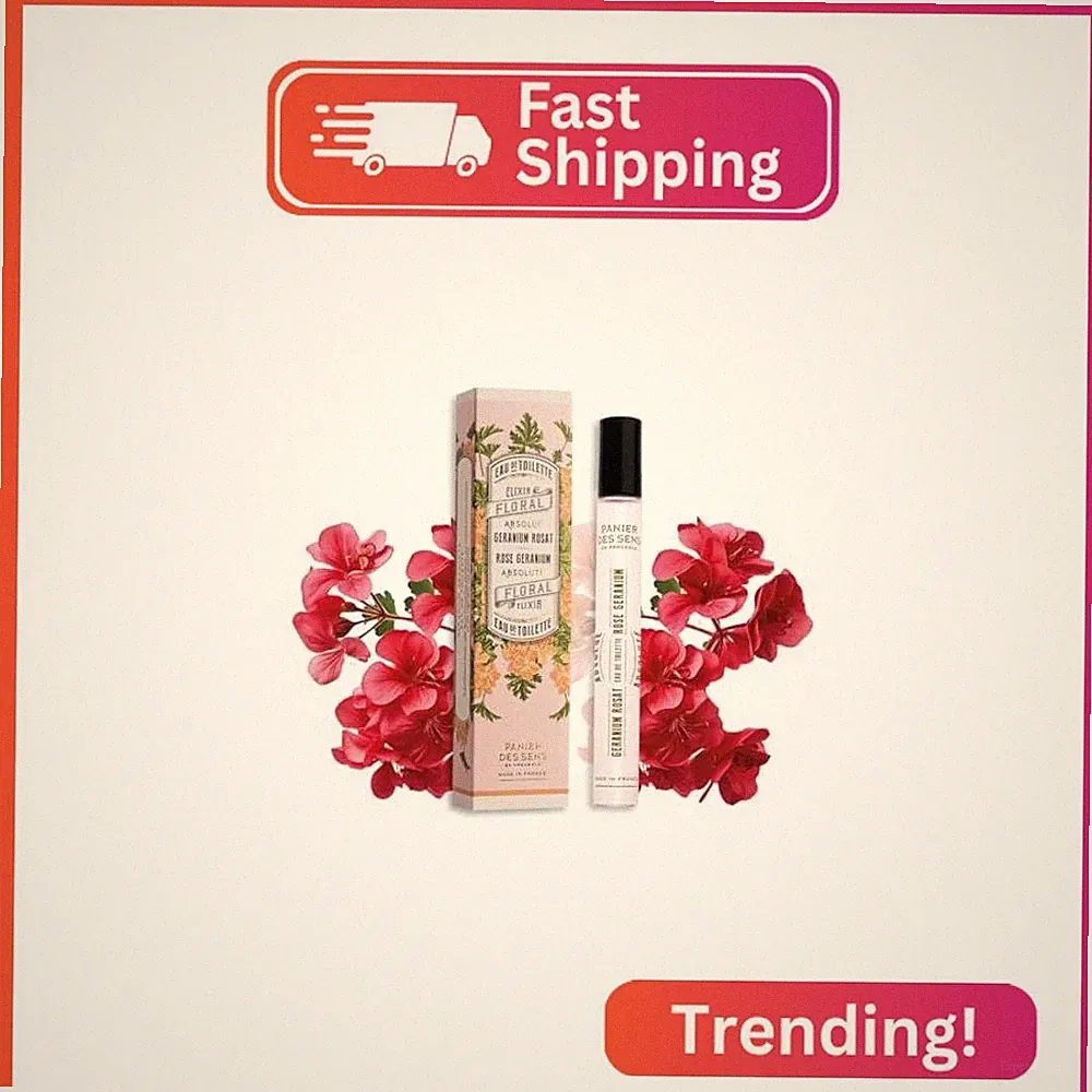 Panier des Sens Rose Geranium Perfume - Roll-on Eau de Toilette 0.3 Floz - Mini