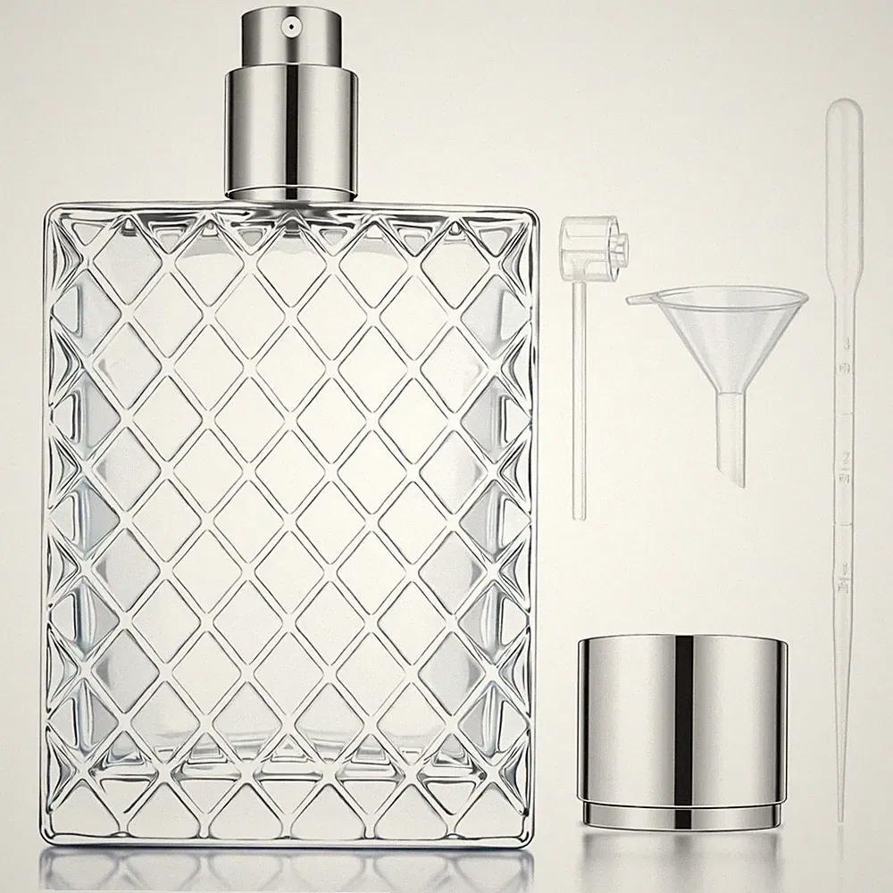 Perfume Bottles 100ML 3.4oz Vintage Fine Mist Travel Refillable Glass Spray