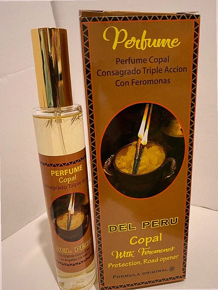 PERFUME COPAL DEL PERU PROTECCION, BUENOS CAMINOS CONSAGRADA TRIPLE FEROMONAS