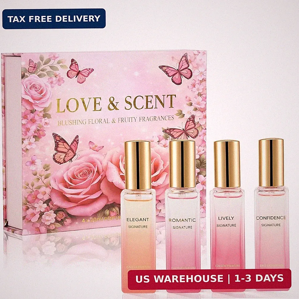 Perfume Gift Set for Women, 4 x 20ml Eau de Parfum Spray, Floral & Fruity Fragra