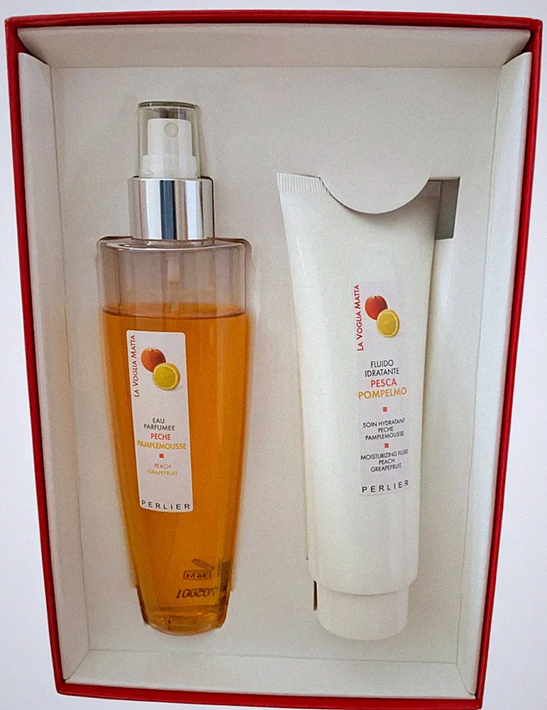 Perlier Boxed Gift Set - Peach Perfume & Peach Grapefruit Moisturizing Fluid