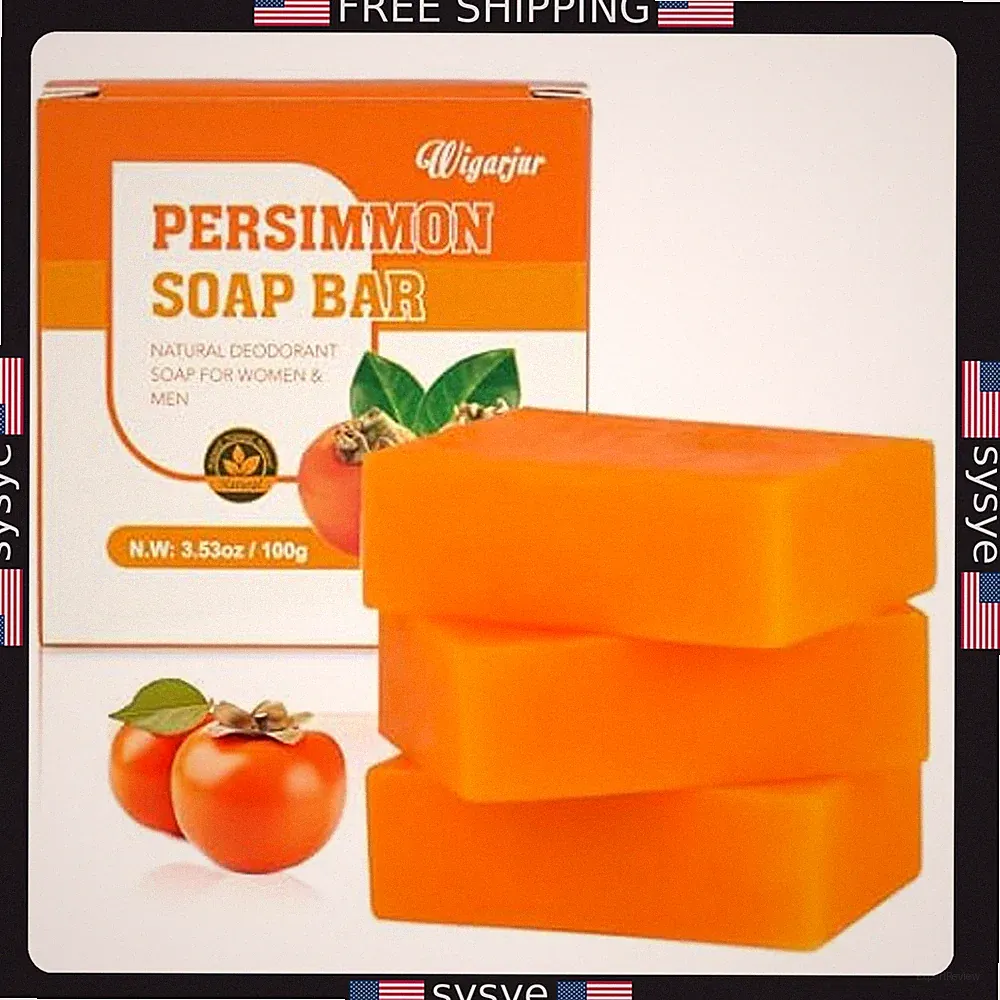 Persimmon Soap Bar Set - Natural Deodorant for Body & Face, Handmade Cleansing